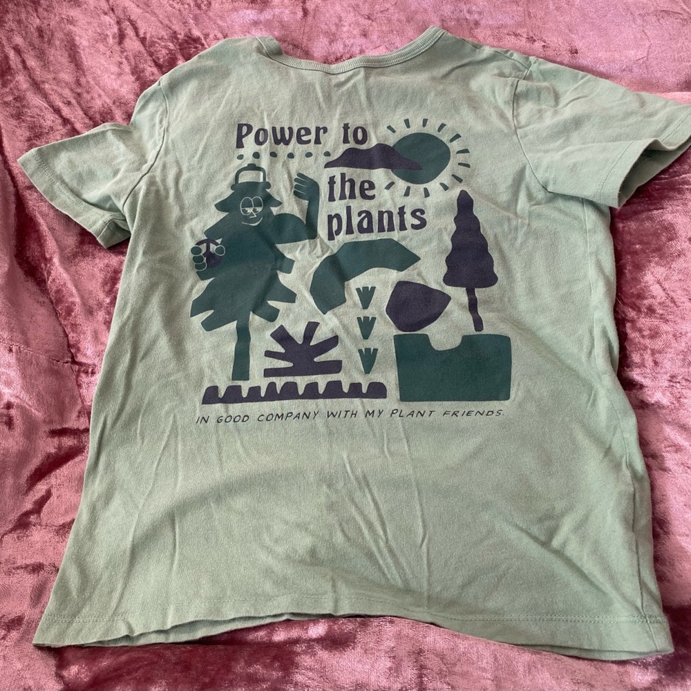 Green Gap Organic Cotton Kids Short Sleeve Tee - Power to the Plants Size M